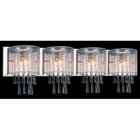 Cwi Lighting 4 Light Wall Sconce With Chrome Finish 5519W39C-4 (Off White)